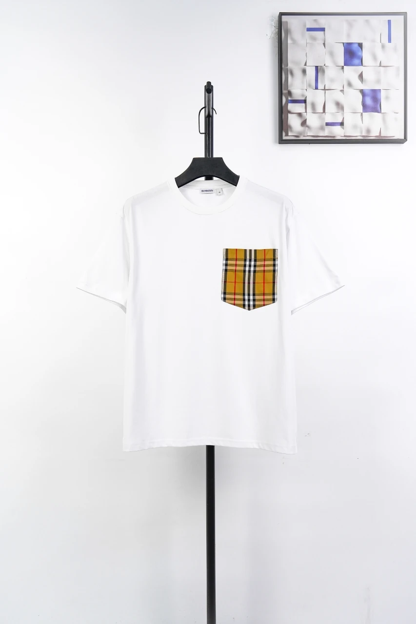 Burberry White Check Pocket Crewneck T-Shirt product photo from LabelPicks