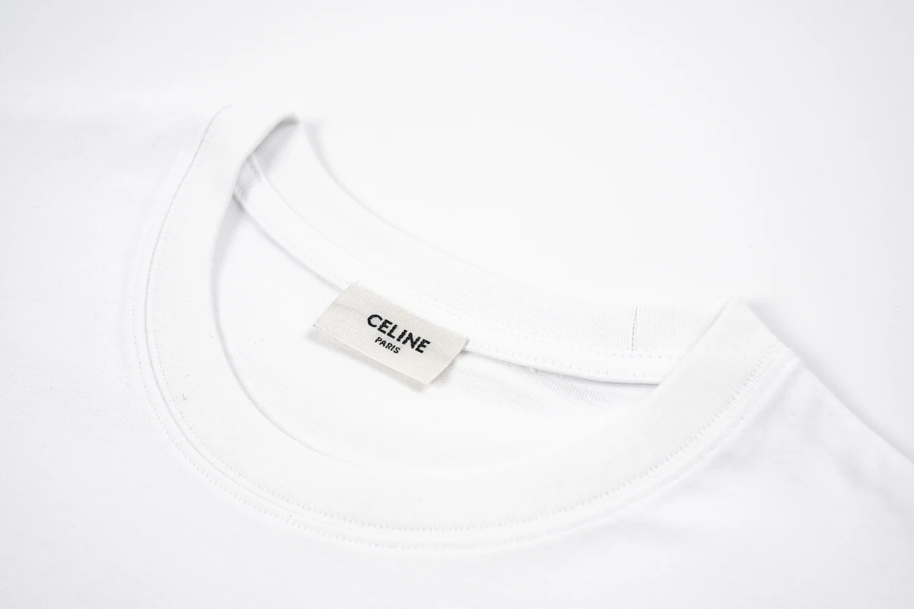 CELINE White Small Embroidered Logo T-Shirt product photo from LabelPicks