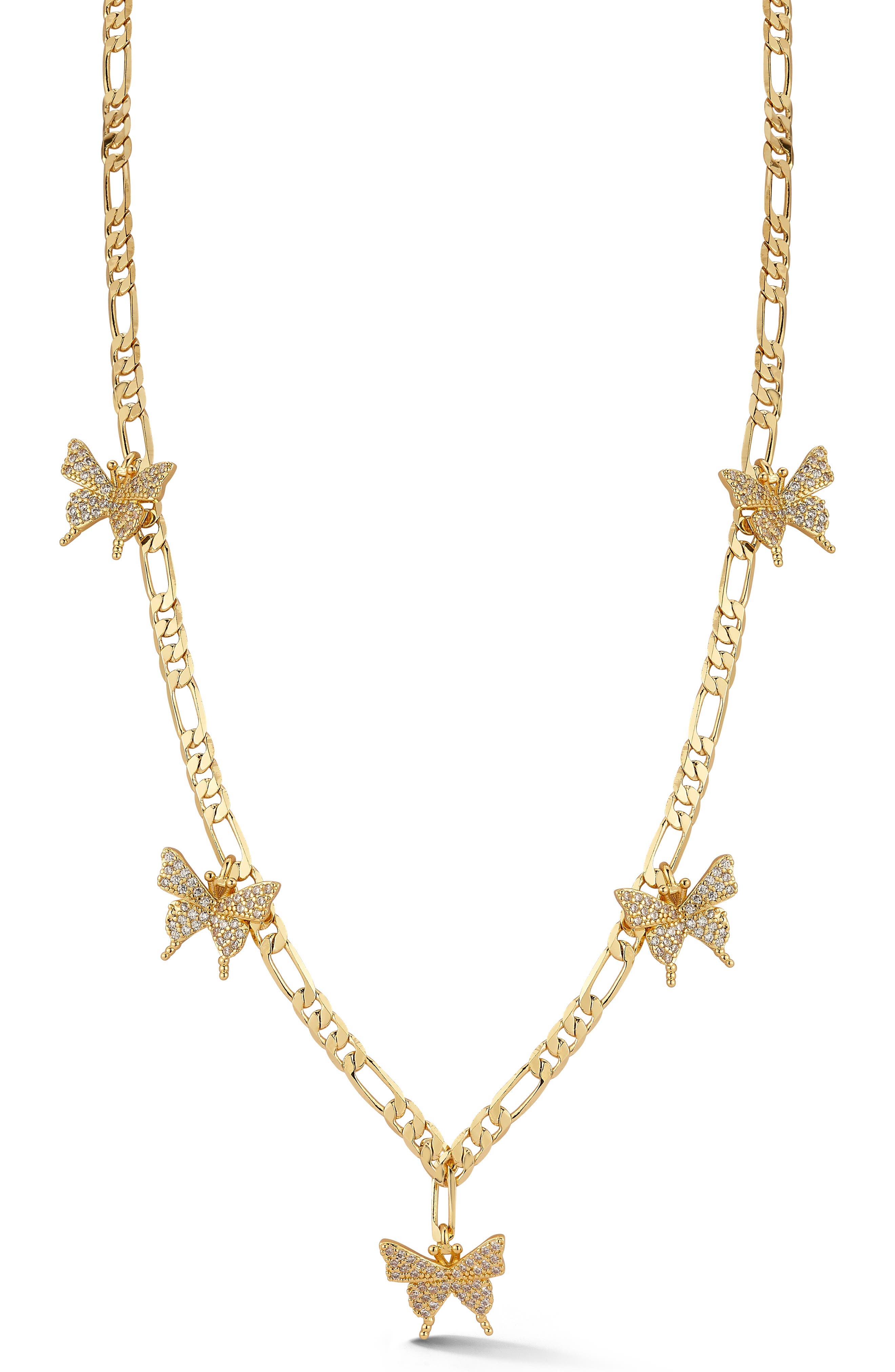 SPHERA MILANO Cubic Zirconia Butterfly Necklace