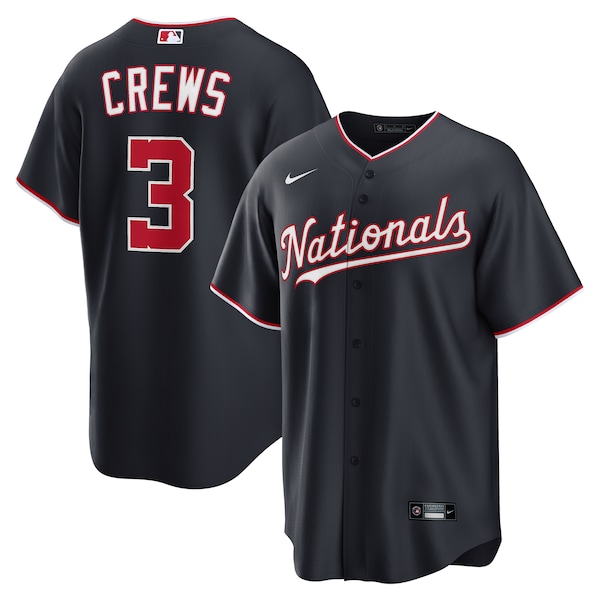 Dylan Crews Washington Nationals Nike Alternate Replica Jersey - Navy/White