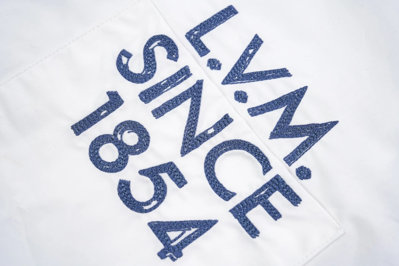 Louis Vuitton White 1854 Satin Embroidered Long Sleeve Shirt product photo from LabelPicks