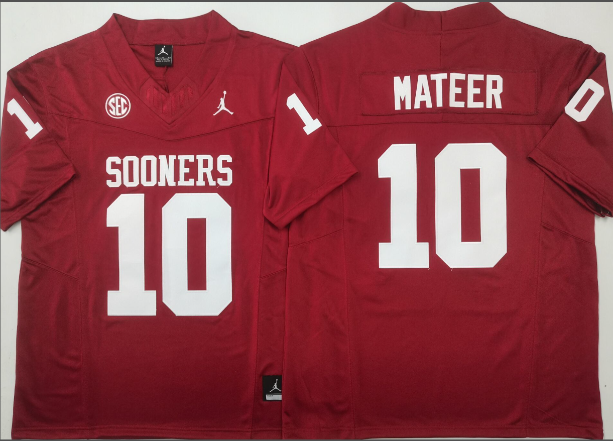 John Mateer NCAA Oklahoma Sooners Jordan Band Vapor Limited Jersey