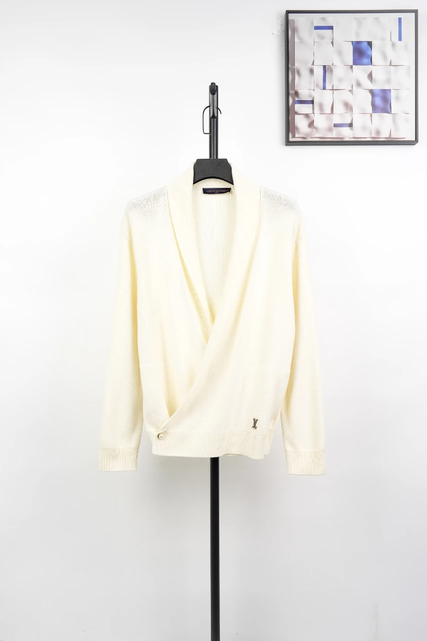Louis Vuitton Off White Asymmetric Knit Cardigan product photo from LabelPicks