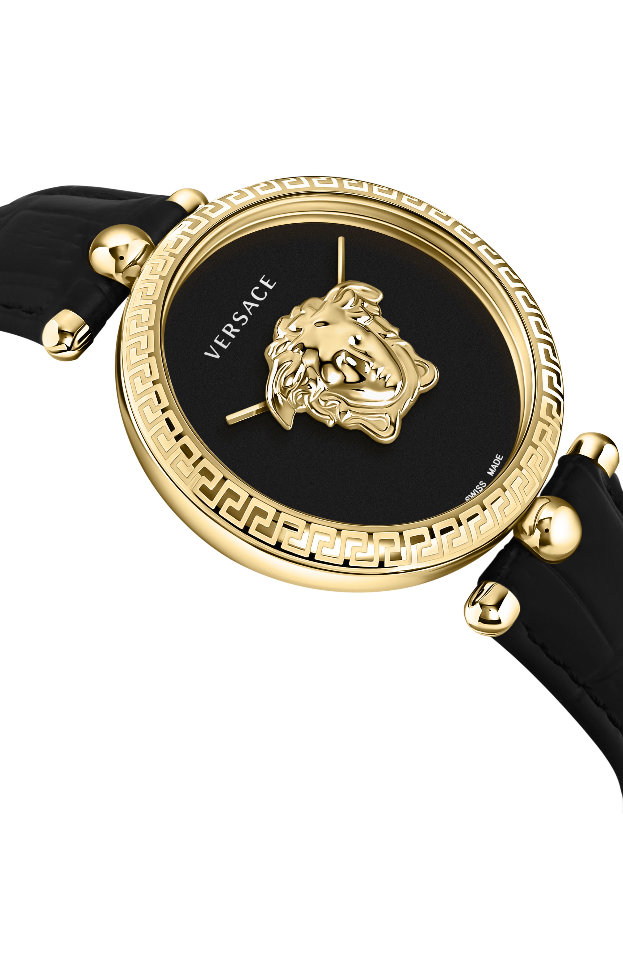 Versace Palazzo Empire Two Hand Quartz Leather Strap Watch, 39mm
