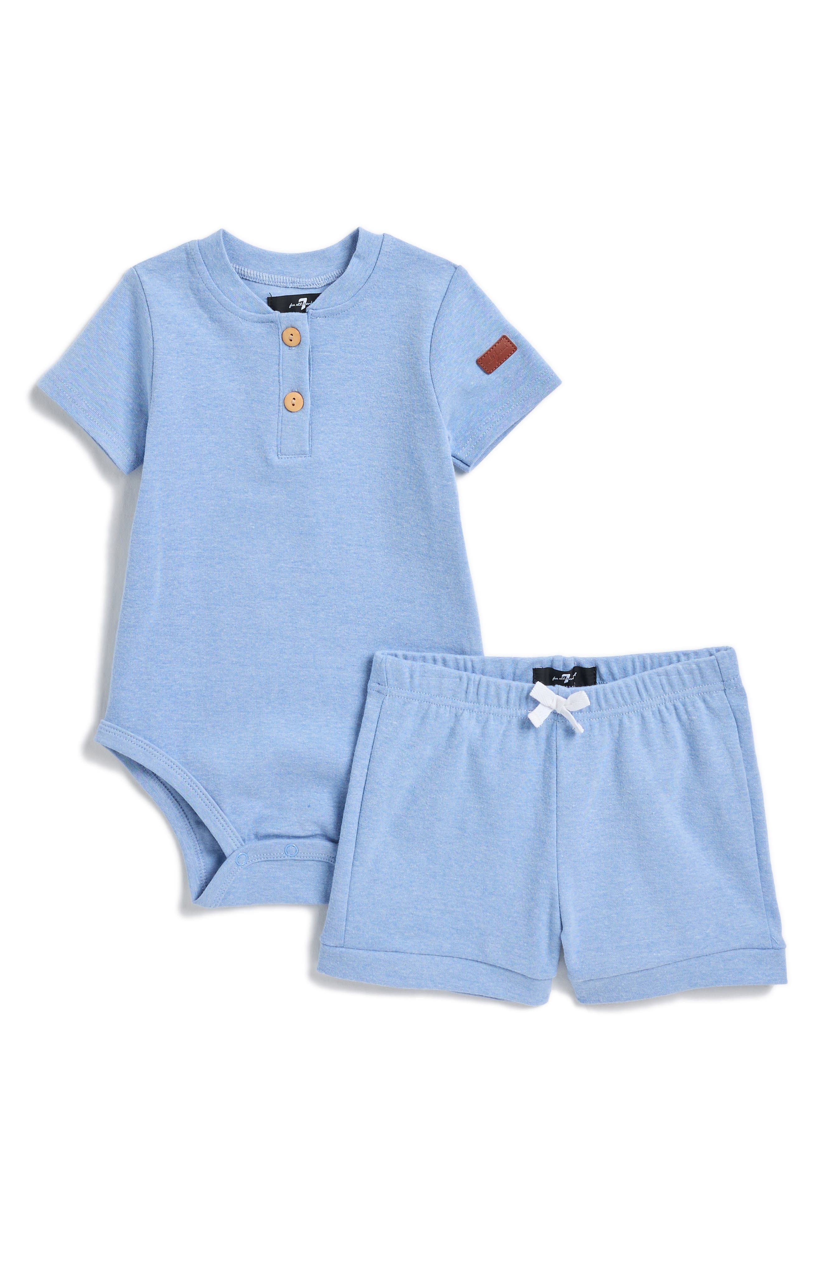 7 For All Mankind Kids' 2-Piece Bodysuit & Knit Shorts Set