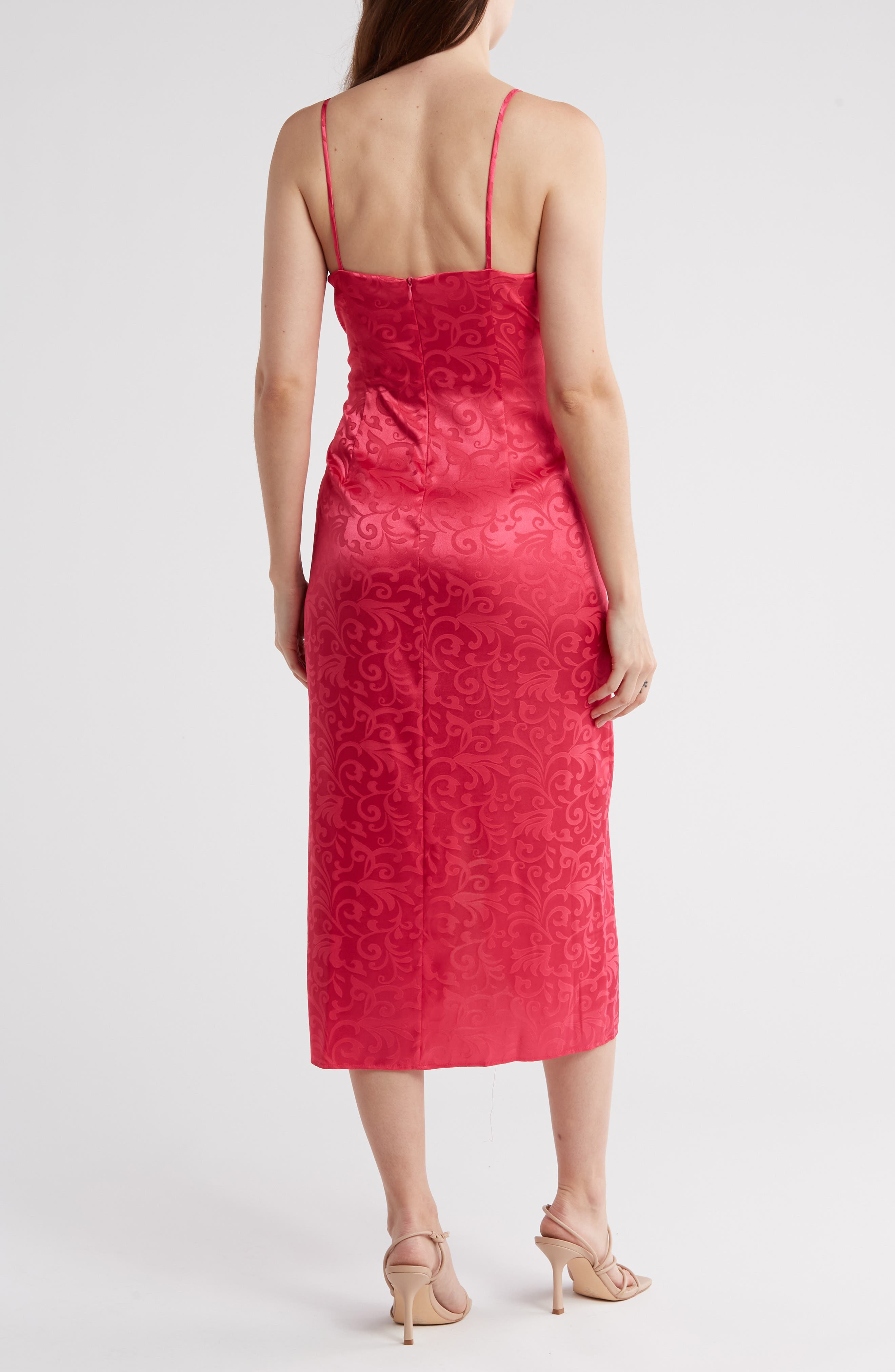 Connected Apparel Wrap Style Jacquard Dress