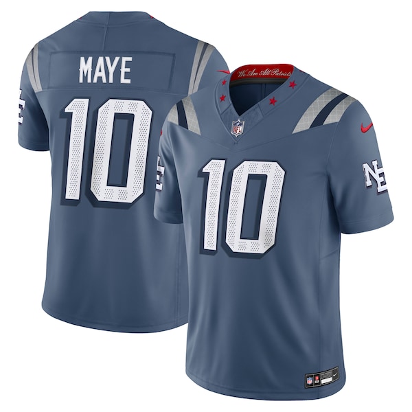 Drake Maye New England Patriots Nike 2025 Rivalries Collection Limited Jersey - Storm Blue