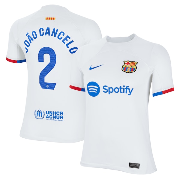 Joao Cancelo Barcelona Nike Youth 2023/24 Away Stadium Replica Player Jersey - White
