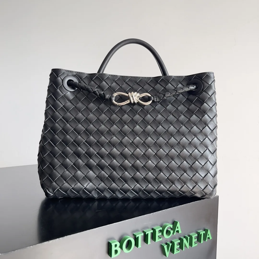 Bottega Veneta Andiamo White Intrecciato Woven Leather Top Handle Bag product photo from LabelPicks