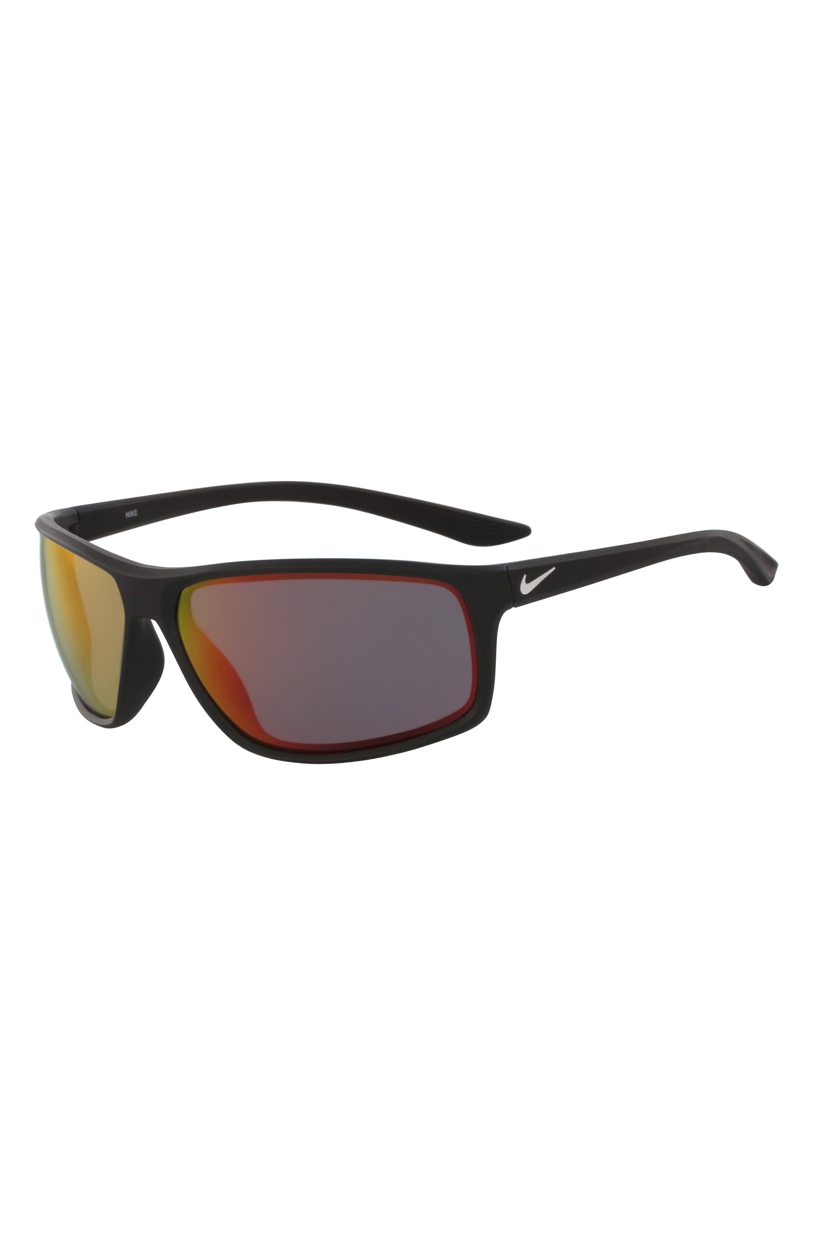 Nike Adrenaline 66mm Oversize Rectangle Sport Wrap Sunglasses