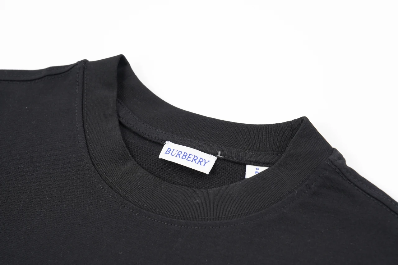 Burberry Black Check Flag Equestrian Knight Embroidered T-Shirt product photo from LabelPicks