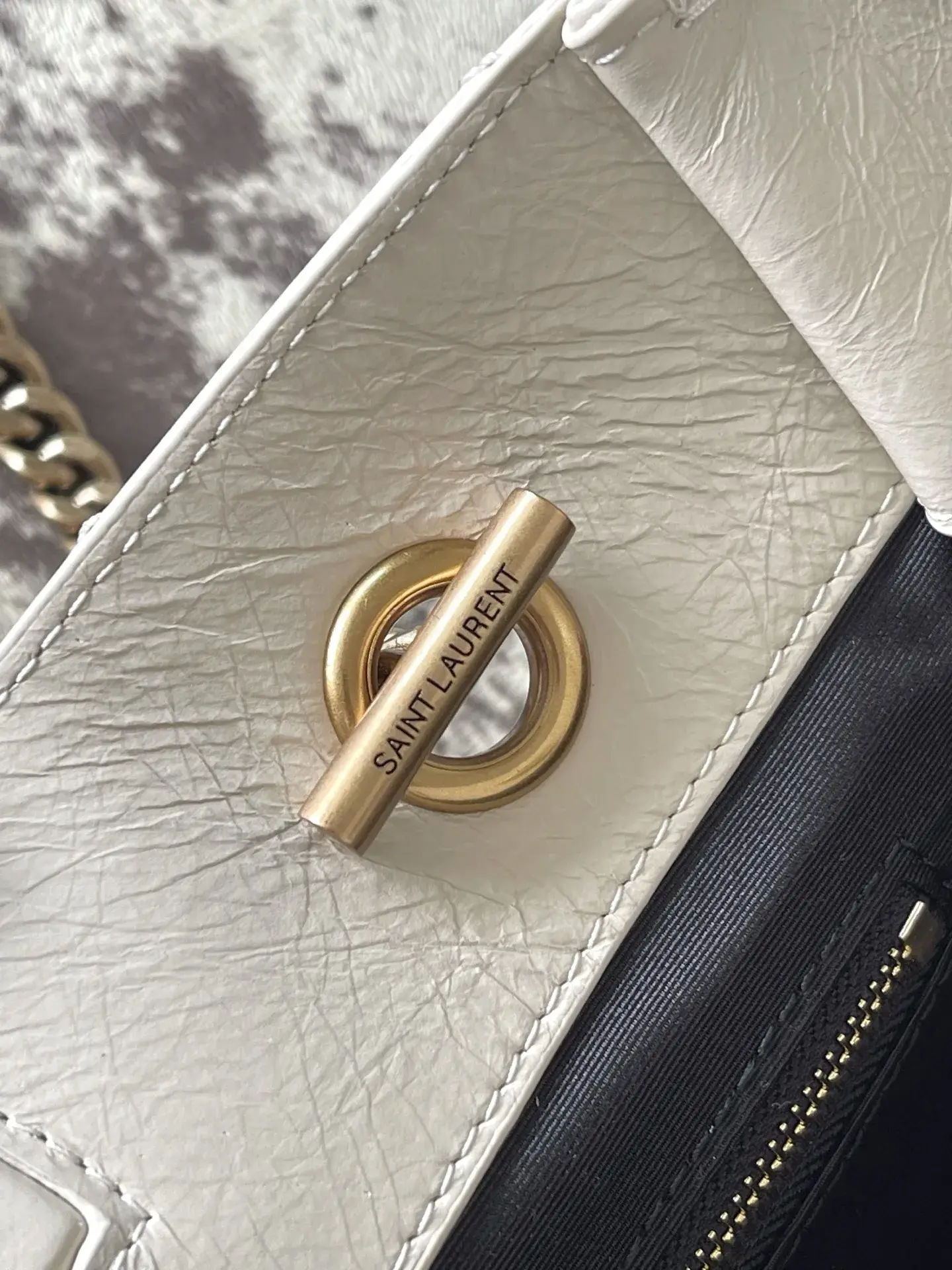 Saint Laurent White Niki Calfskin Tote Bag product photo from LabelPicks
