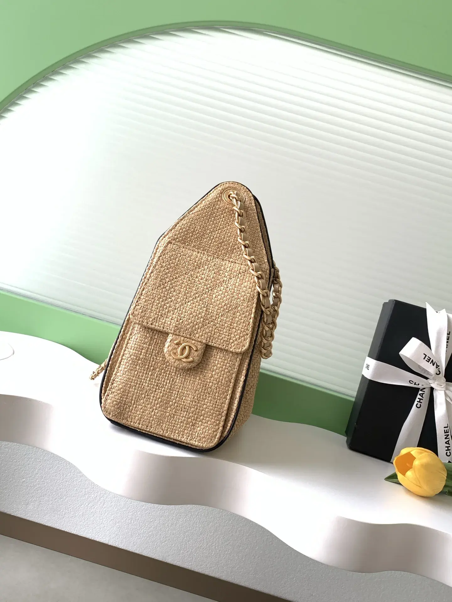 Chanel Black Straw Woven Bucket Bag product photo from LabelPicks