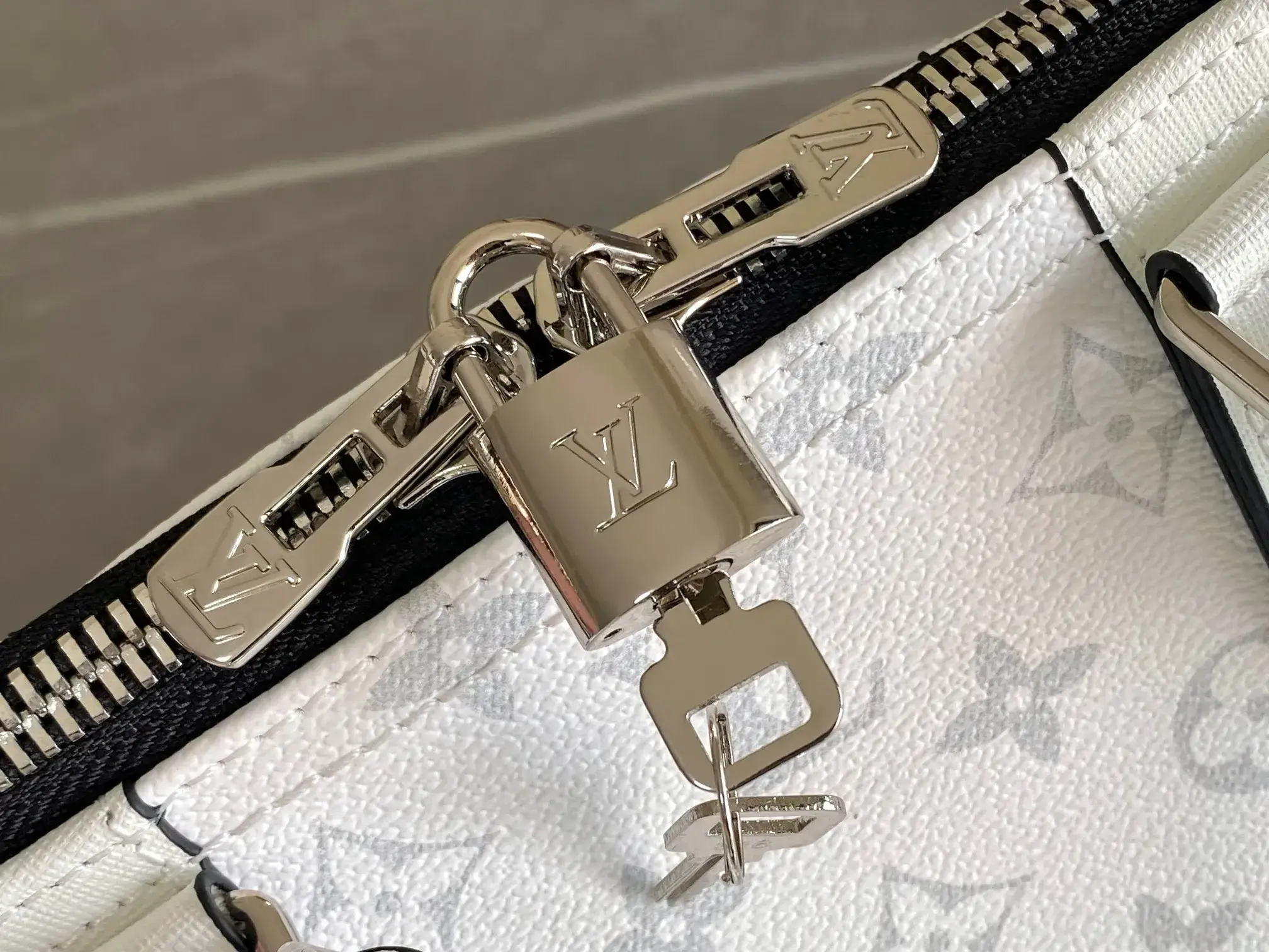 Louis Vuitton Keepall White Canvas and Leather Tote Bag product photo from LabelPicks