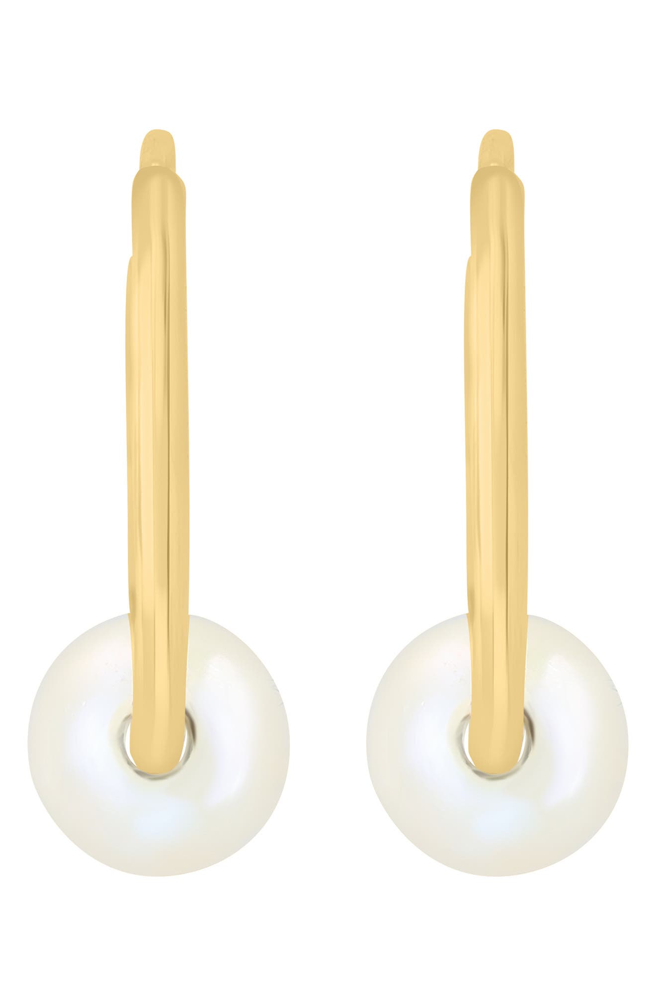 EFFY 14K Gold 5mm Freshwater Pearl Hoop Earrings