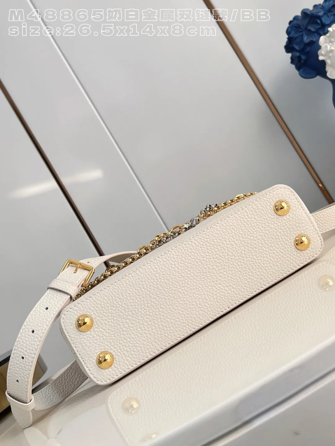 Louis Vuitton Capucines White Grained Leather Crossbody Bag product photo from LabelPicks