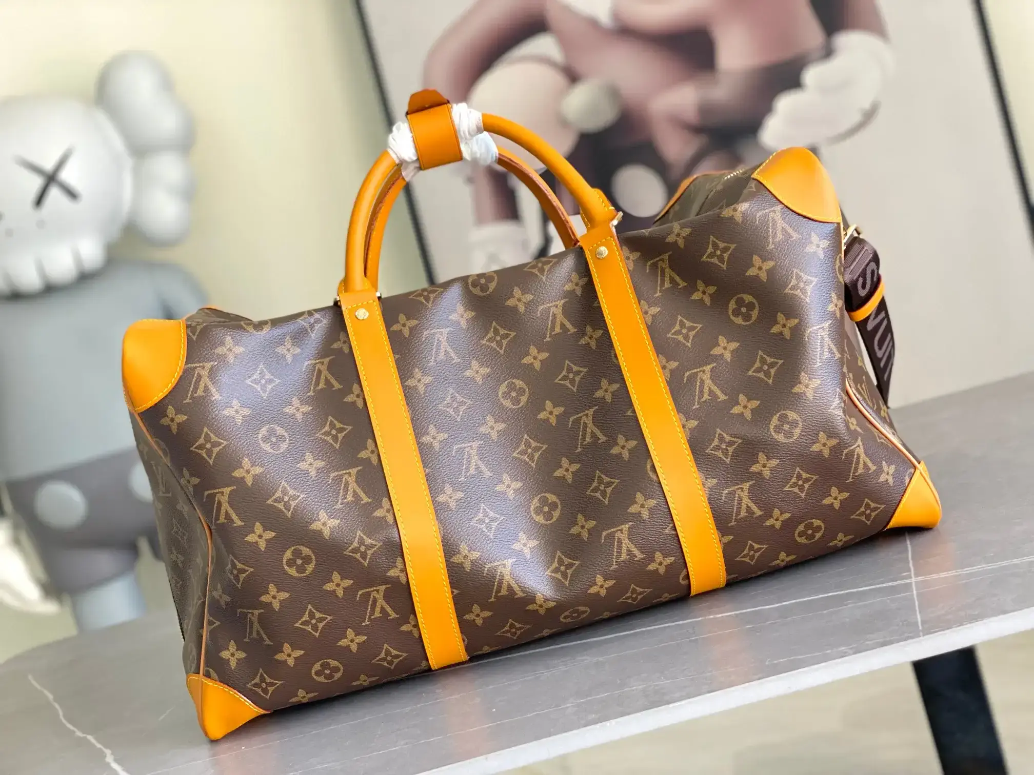 Louis Vuitton Yellow Keepall Canvas and Leather Tote Bag product photo from LabelPicks