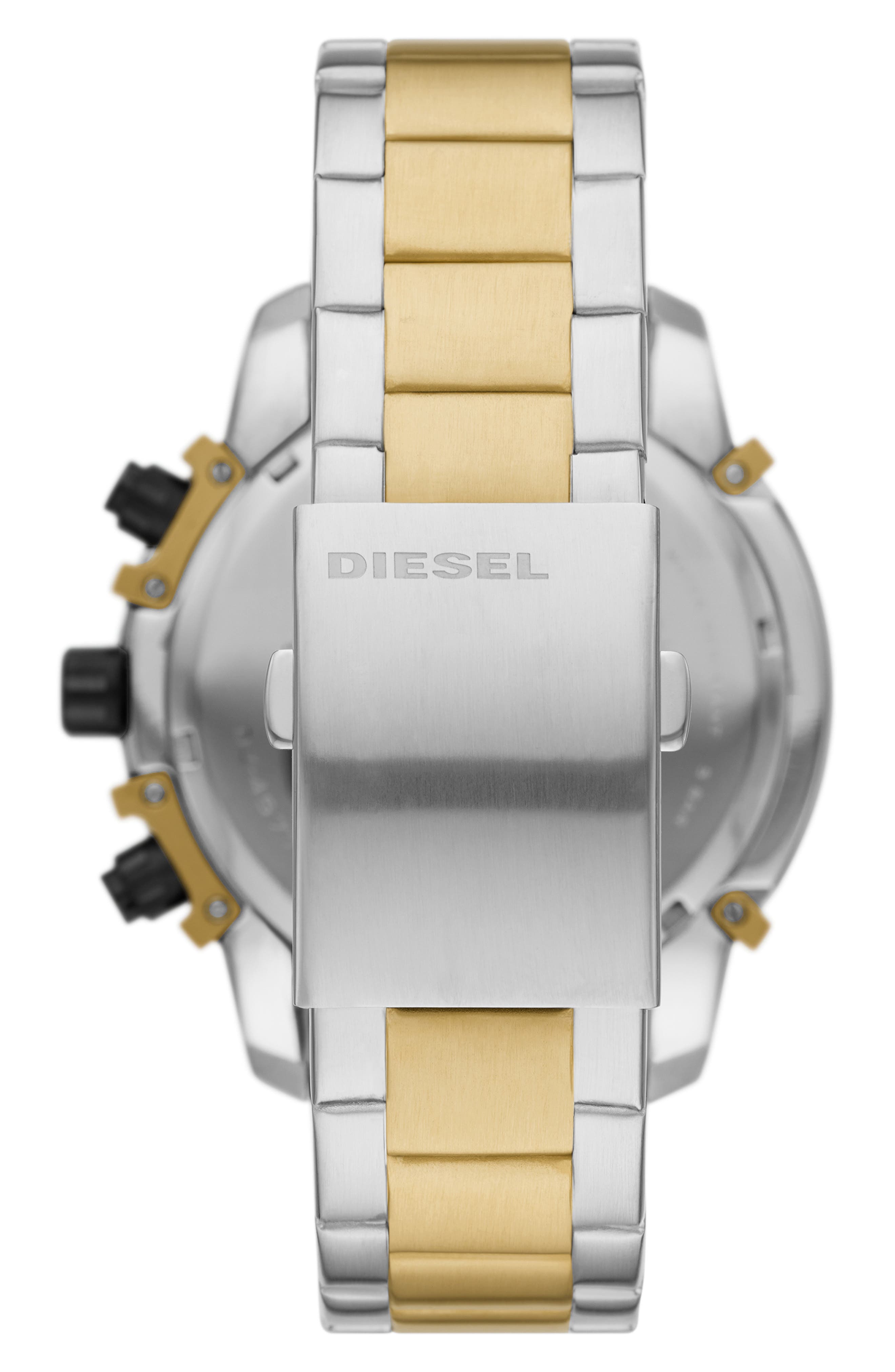 DIESEL® Griffed Chronograph Two Tone Bracelet Watch, 48mm