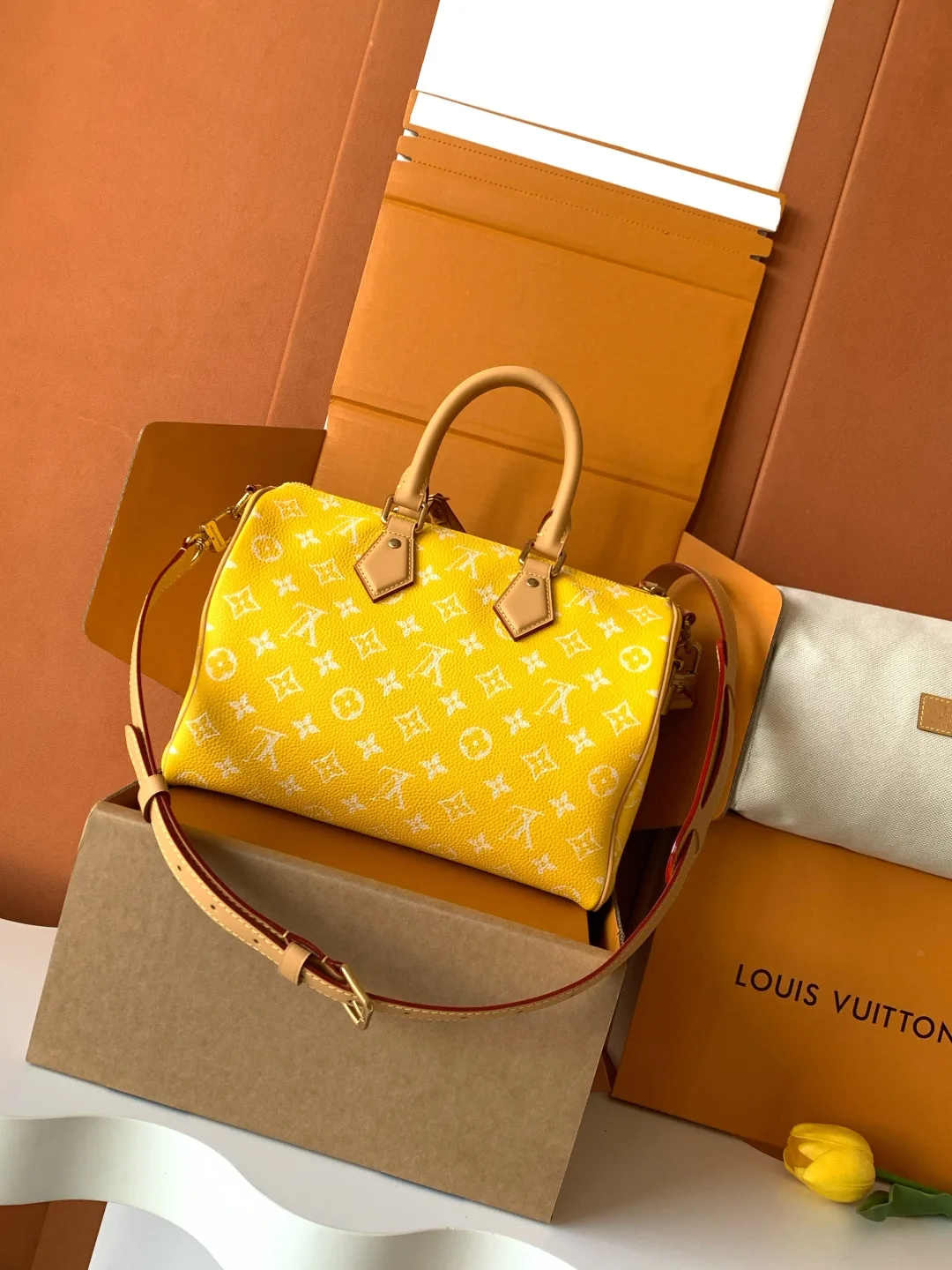 Louis Vuitton Speedy Yellow Calfskin Top Handle Bag product photo from LabelPicks