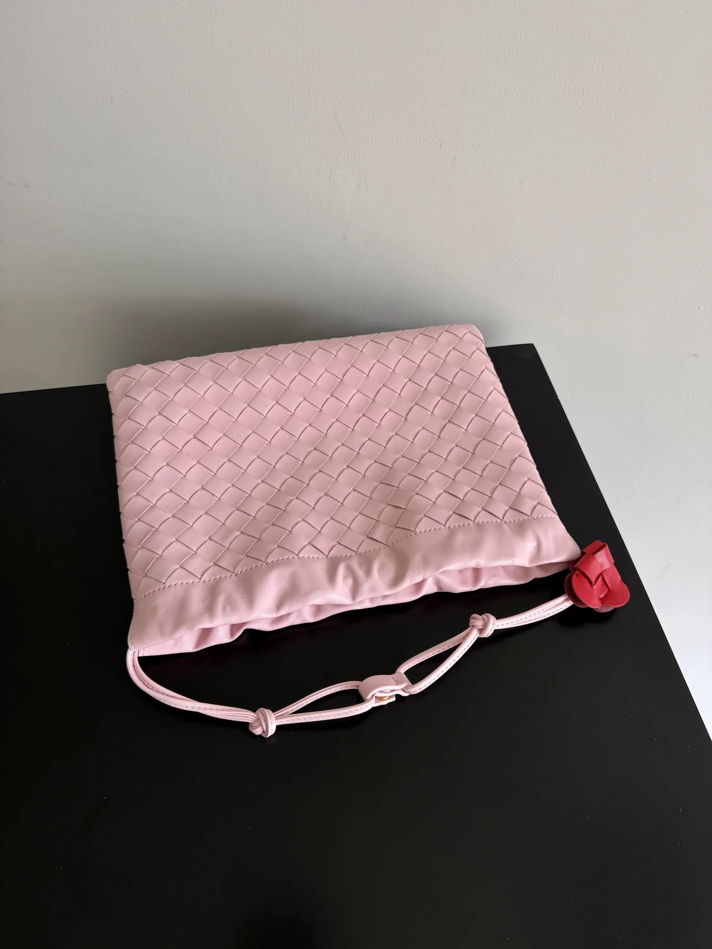 Bottega Veneta Pink Dustbag Intrecciato Woven Leather Bucket Bag product photo from LabelPicks