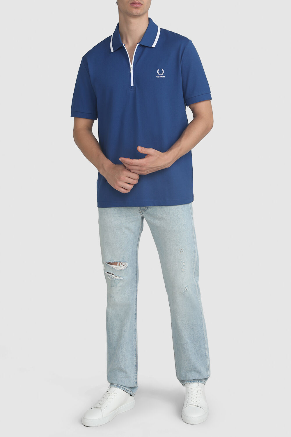 FRED PERRY חולצת פולו בסגירת רוכסן