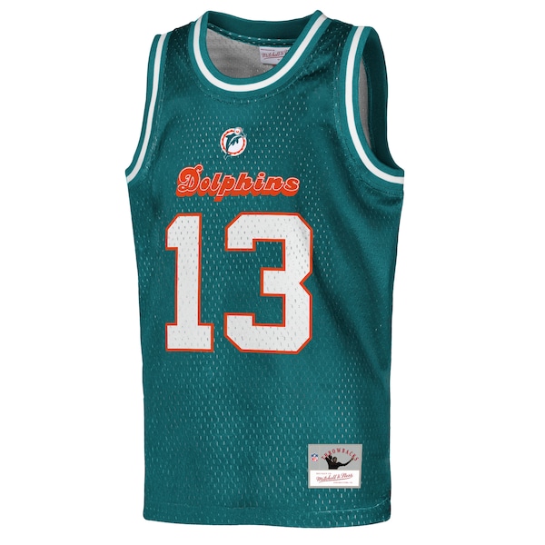 Dan Marino Miami Dolphins  Youth Retired Player NFL Basketball Fashion Jersey - Aqua