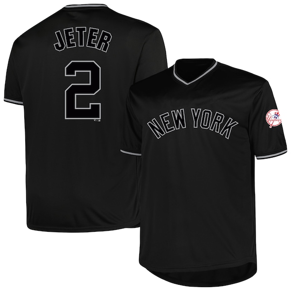 Derek Jeter New York Yankees Profile Big & Tall Pop Fashion Player Jersey - Black