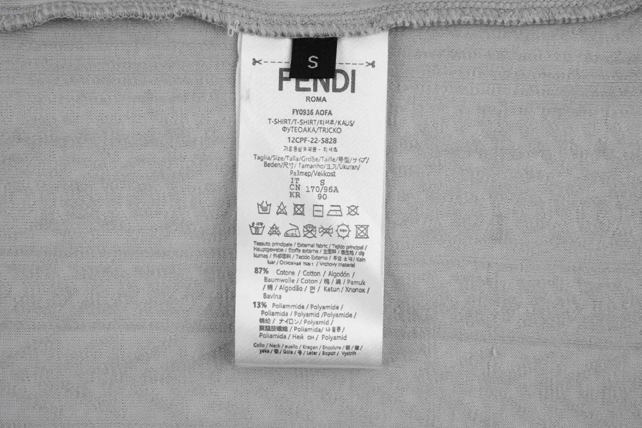 Fendi Grey Raised Monogram Jacquard T-Shirt product photo from LabelPicks