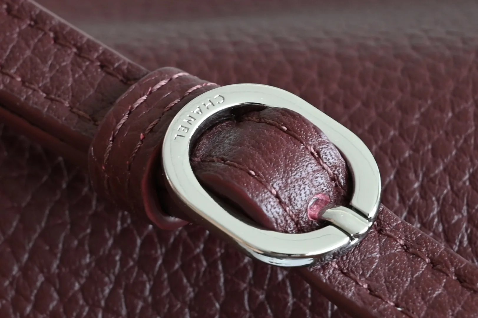 Chanel Burgundy Grained Leather Shoulder Bag product photo from LabelPicks