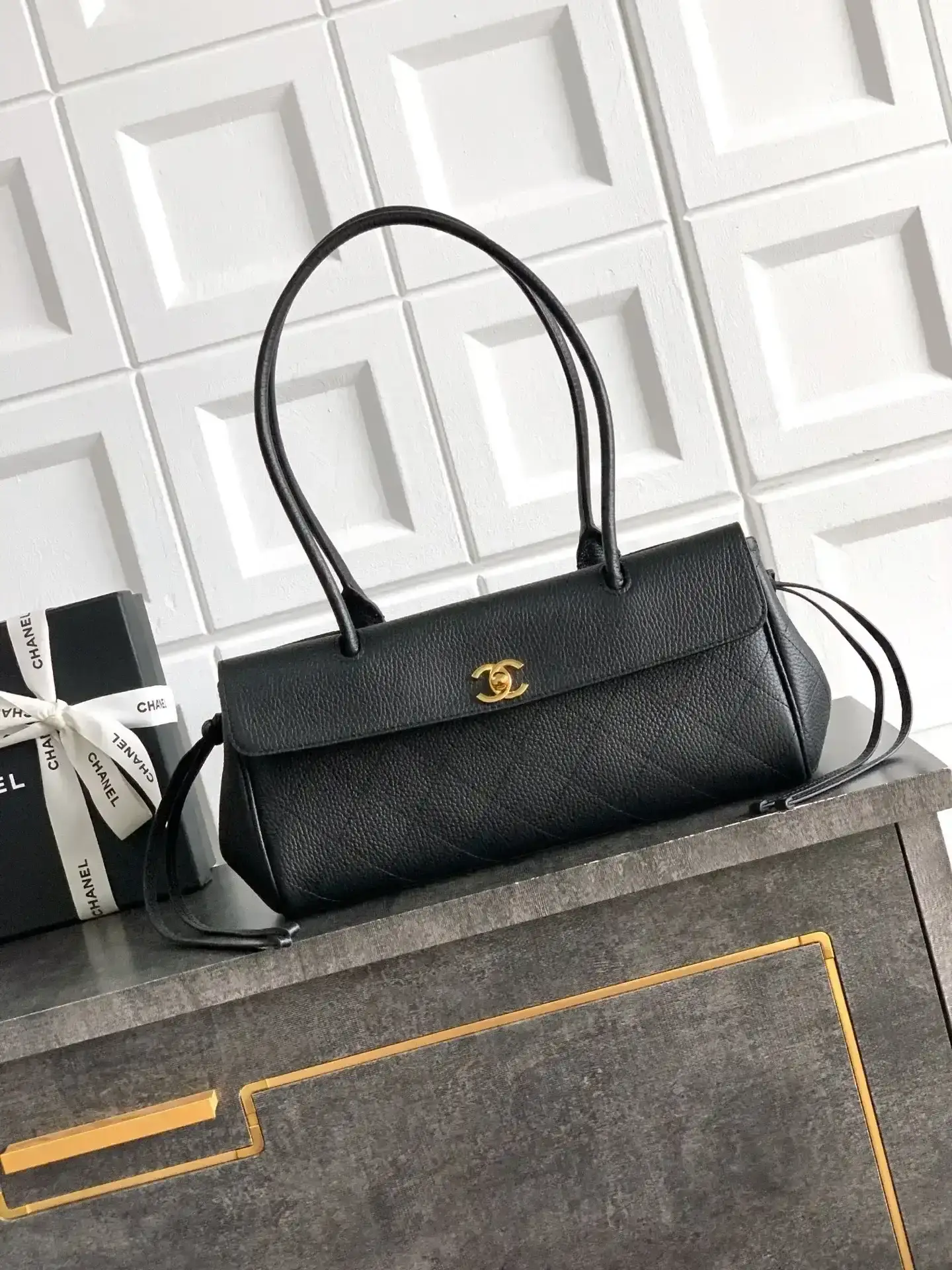 Chanel Black Quilted Leather Top Handle Bag product photo from LabelPicks