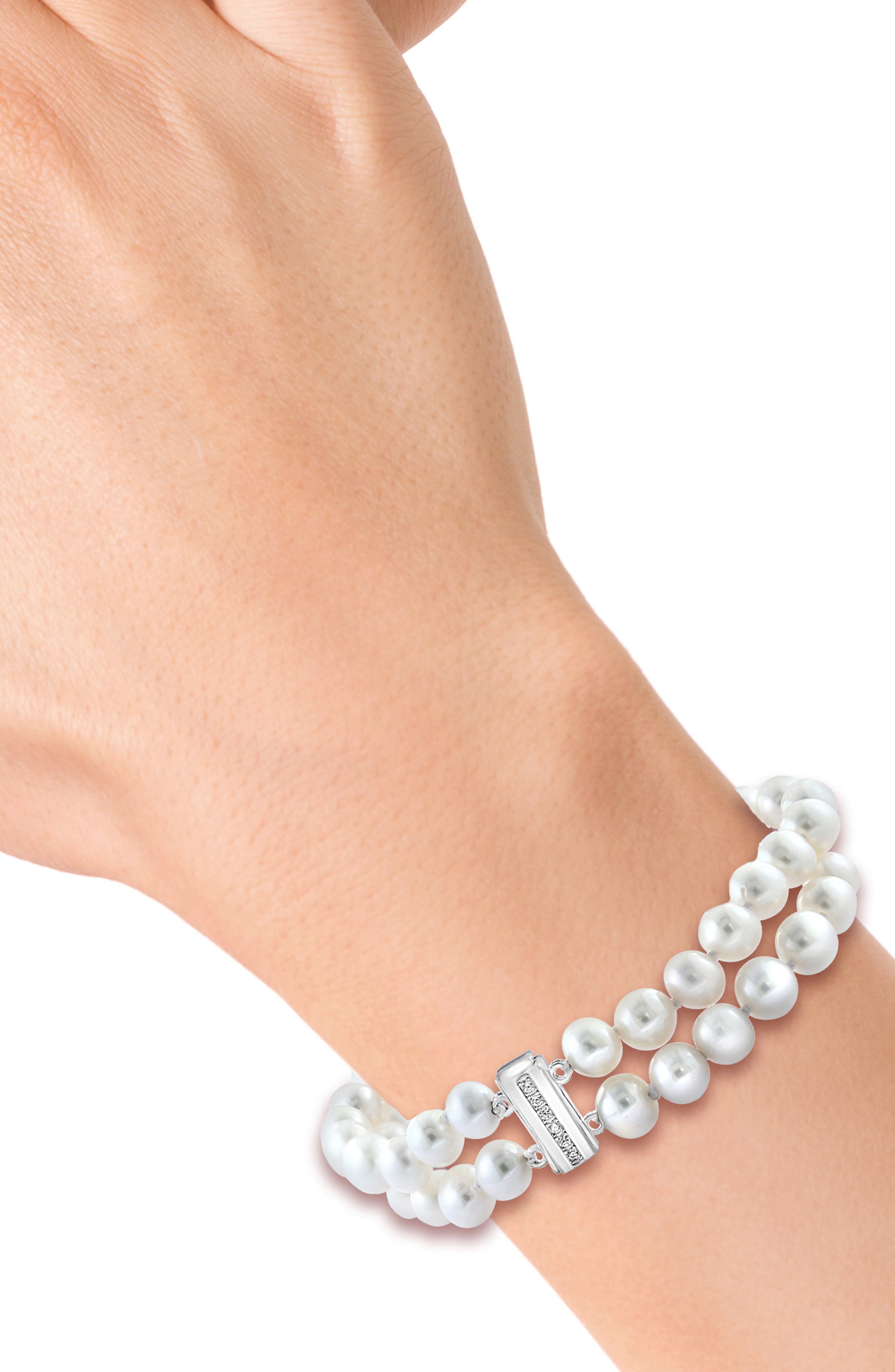 EFFY Sterling Silver 1.3-7.3mm Cultured Freshwater Pearl & White Topaz Bracelet