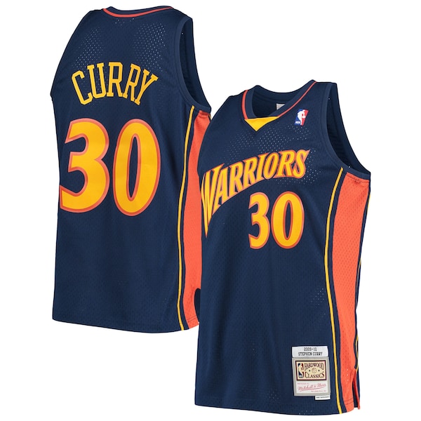 Stephen Curry Golden State Warriors  Hardwood Classics Swingman Jersey - Navy/White