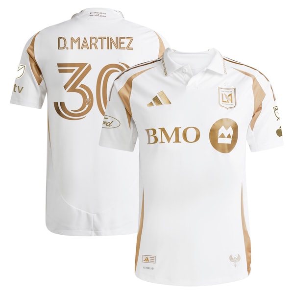 David Martinez LAFC adidas 2025 Secondary Authentic Player Jersey - White