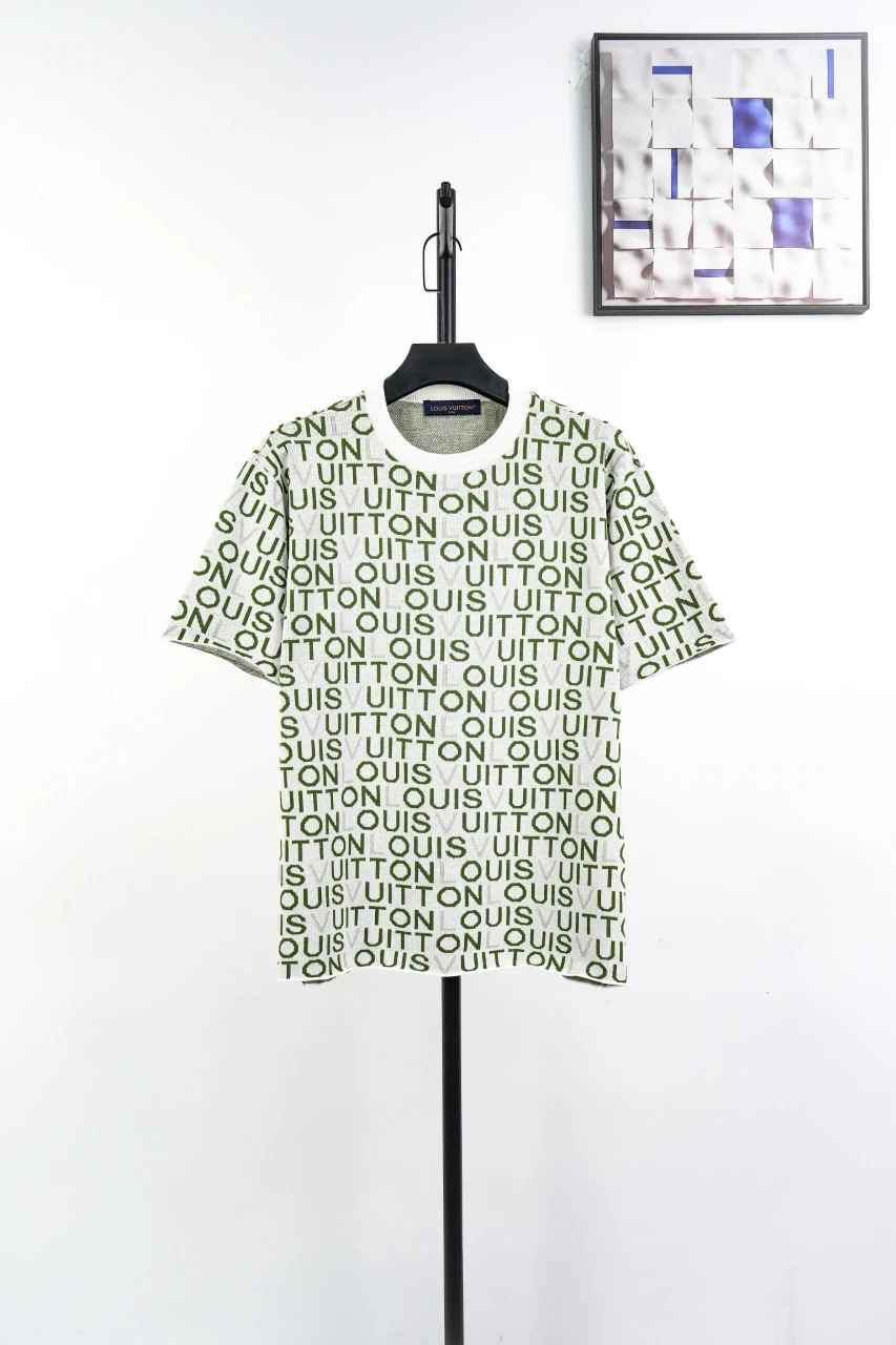 Louis Vuitton Grey Green Letter Jacquard T-Shirt product photo from LabelPicks