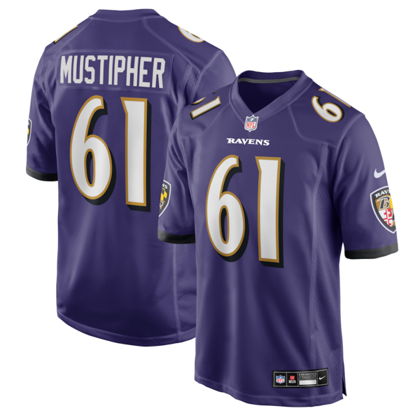 Sam Mustipher Baltimore Ravens Nike Team Game Jersey -  Purple