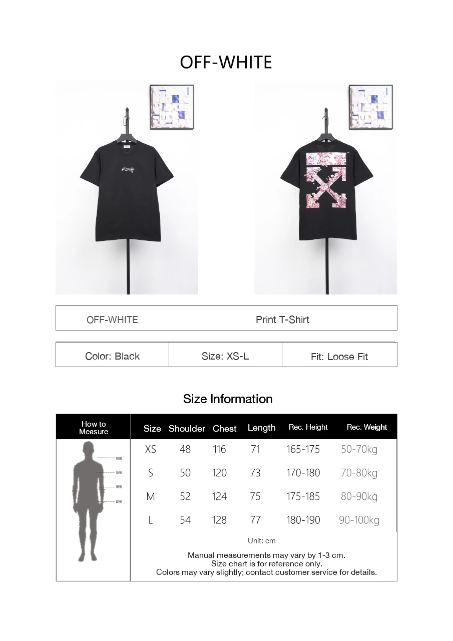 Off-White Black Pink Cherry Blossom Arrow T-Shirt product photo from LabelPicks
