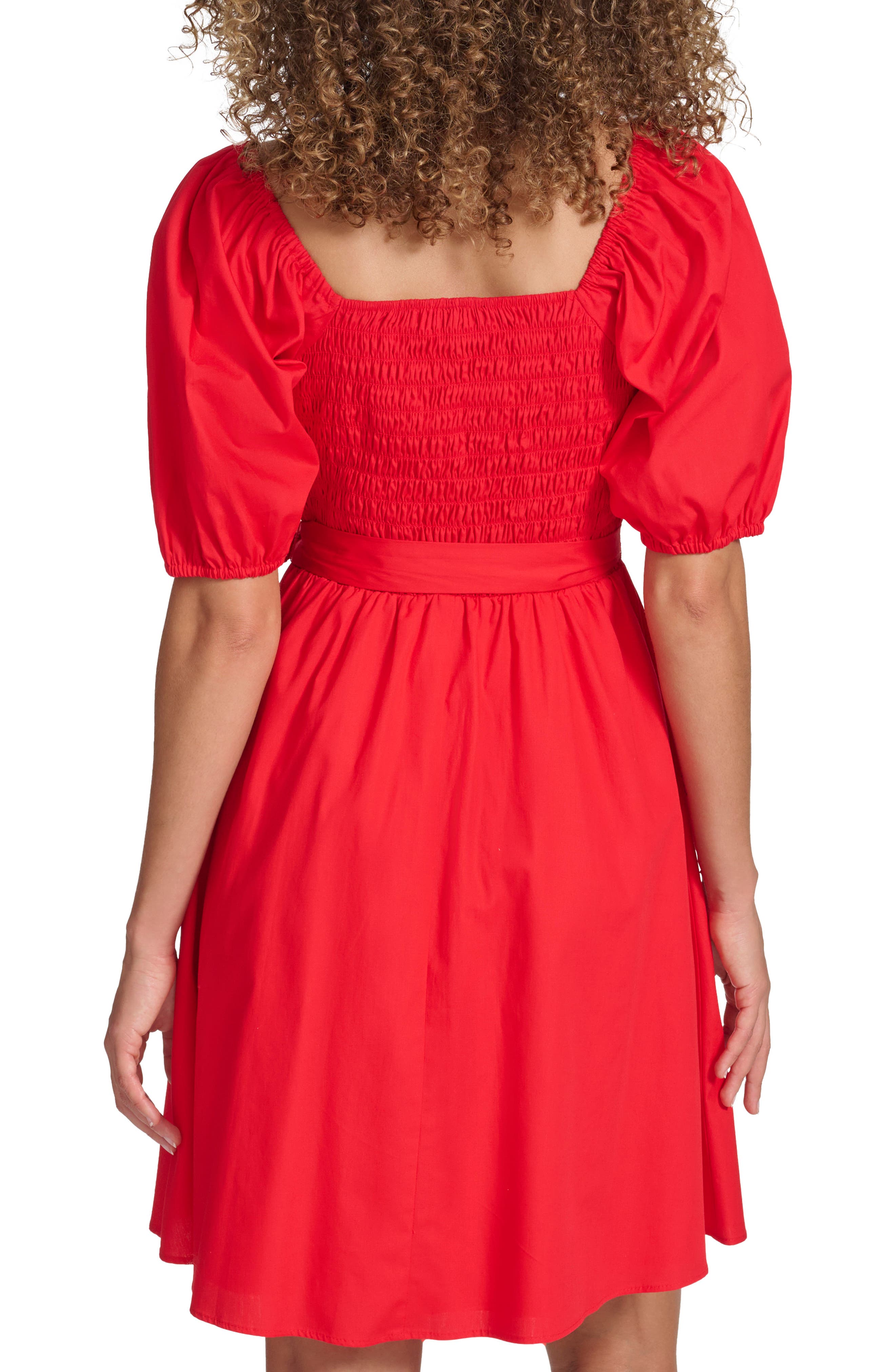 Kensie Puff Sleeve Cotton Dress