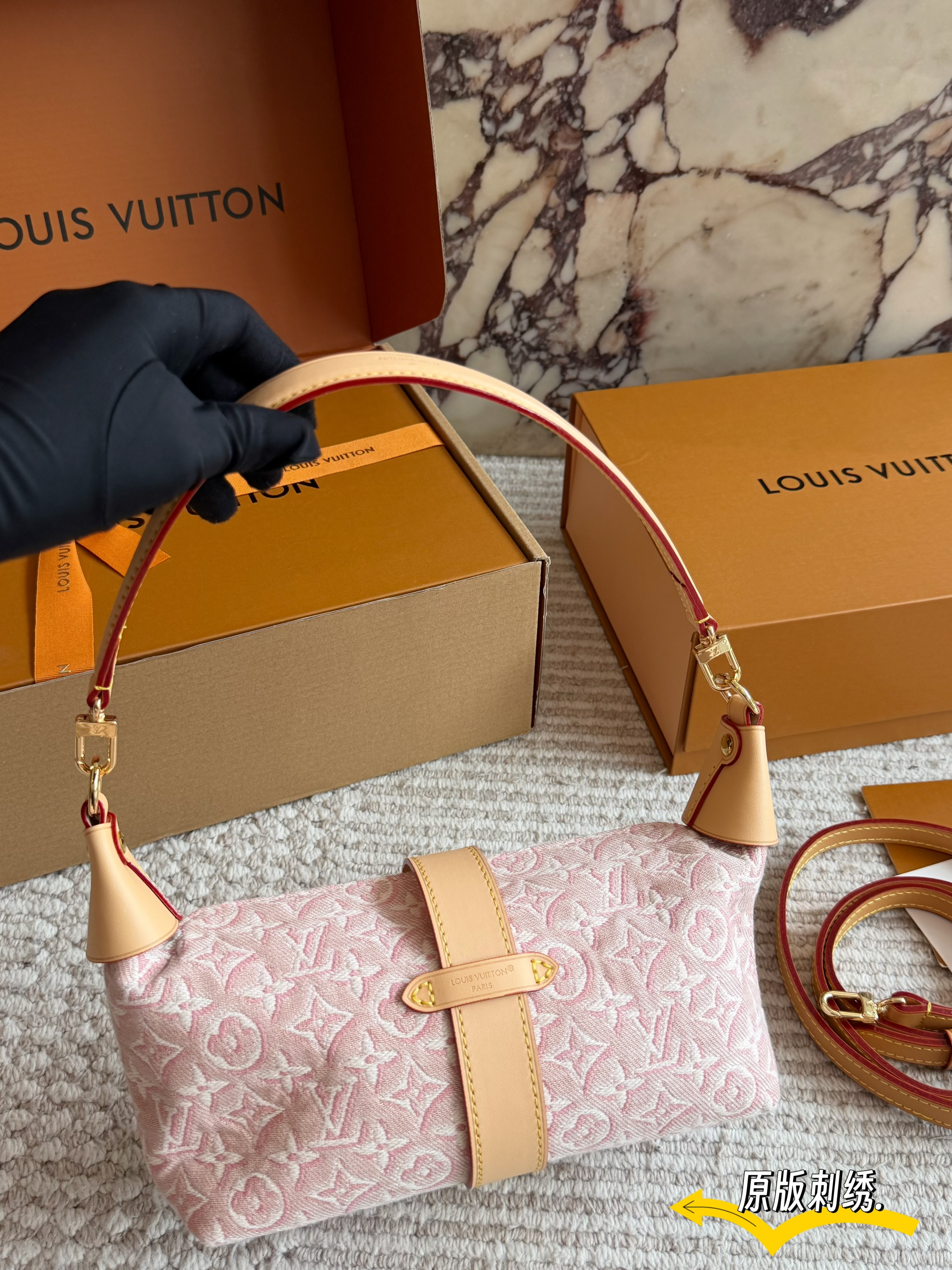 LV Pochette Mia pink bag