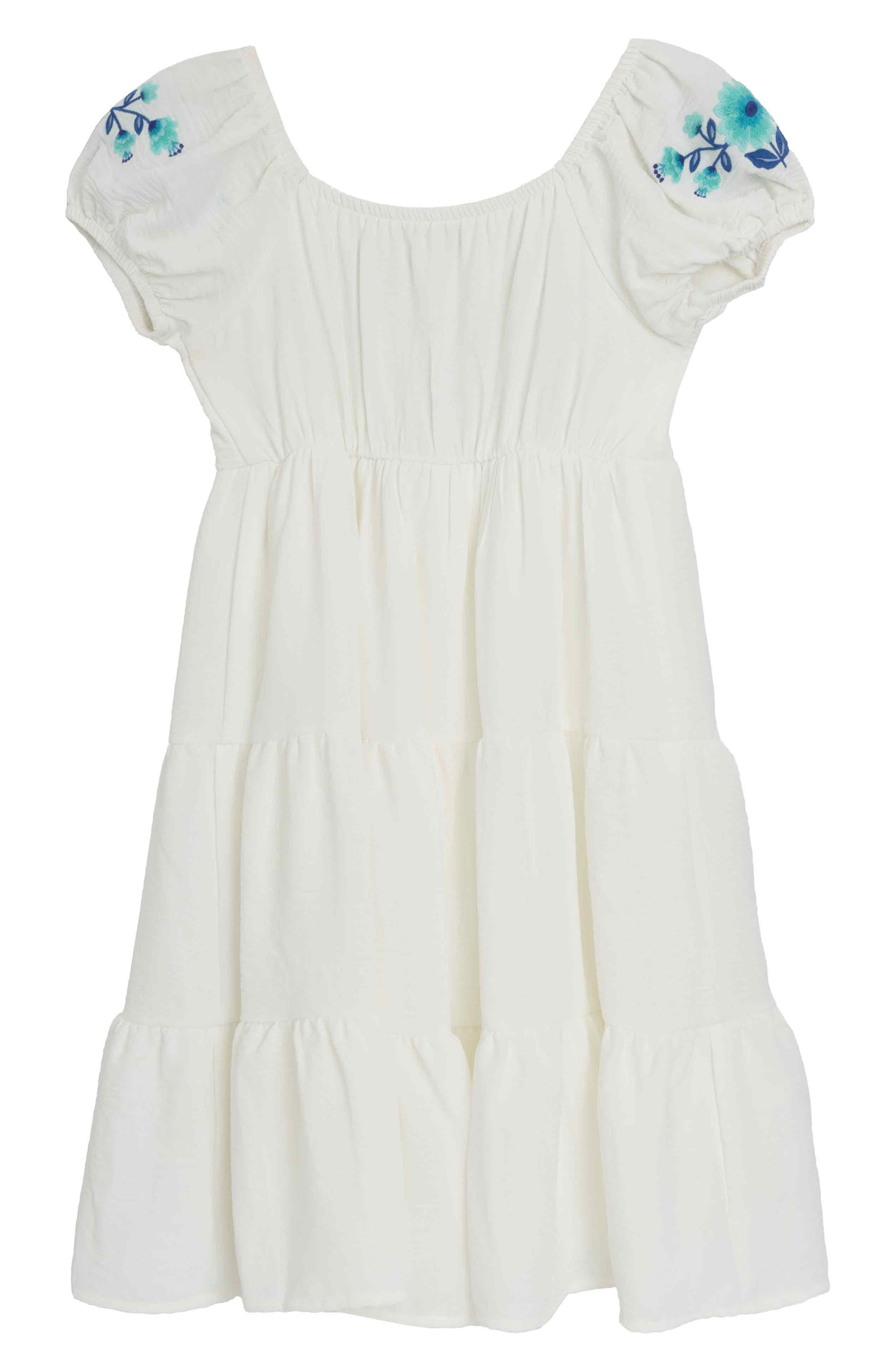 Speechless Kids' Embroidered Puff Sleeve Babydoll Dress