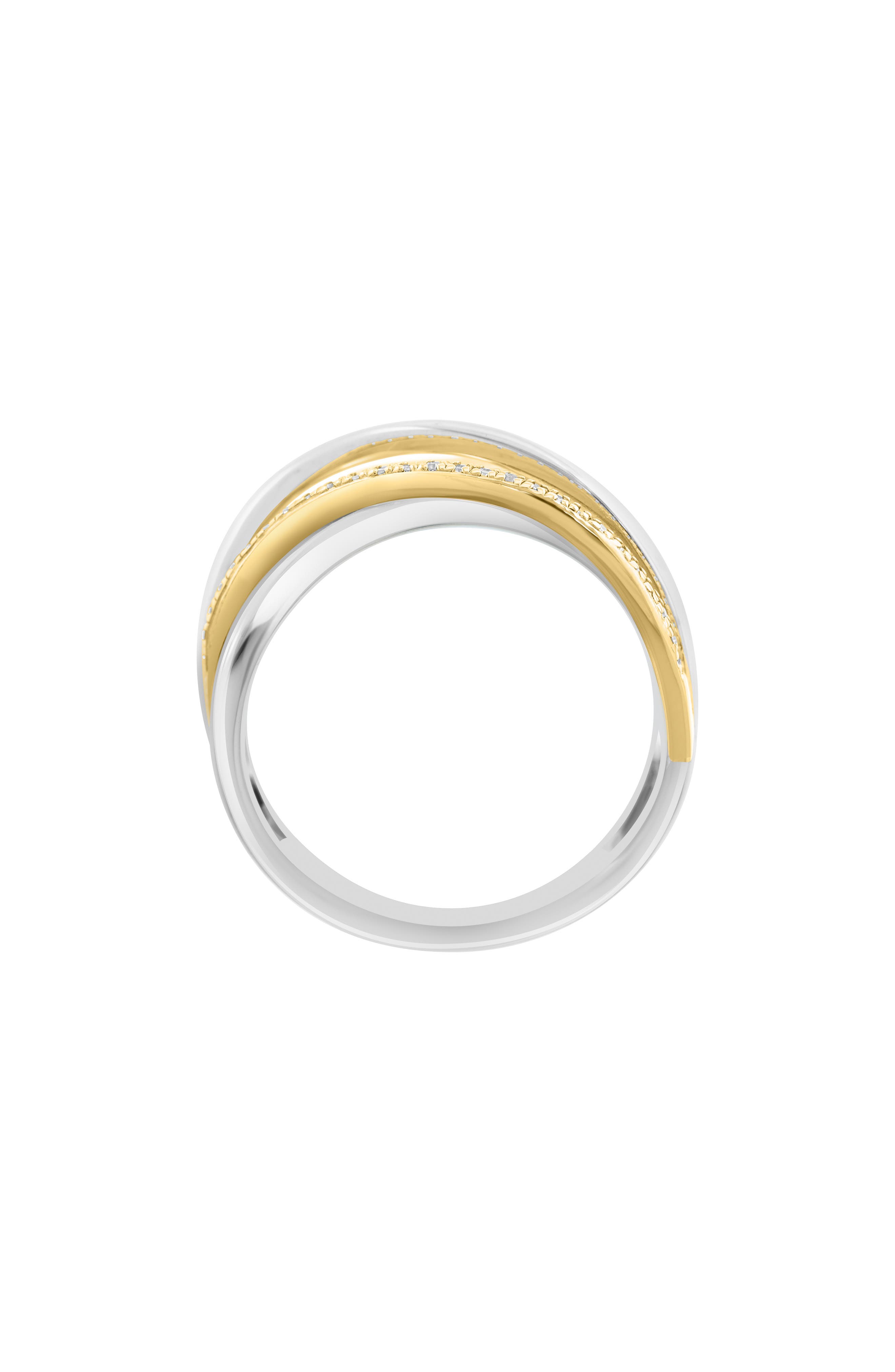 EFFY Two-Tone Diamond Crisscross Ring - 0.11ct.