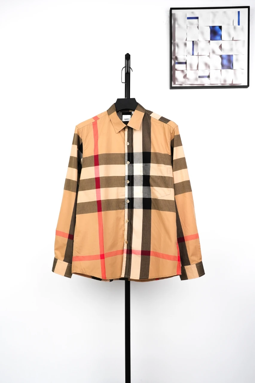 Burberry Beige Large Check Long Sleeve Shirt product photo from LabelPicks