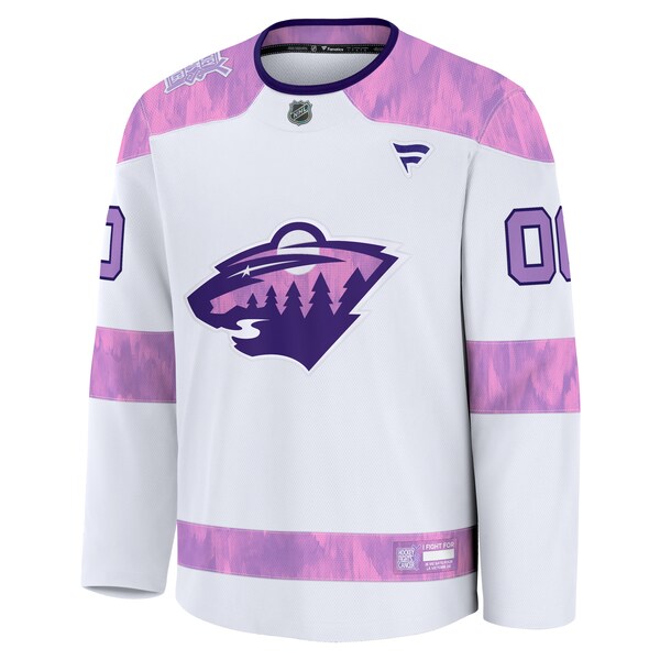 Minnesota Wild  2024 Hockey Fights Cancer Custom Practice Jersey - White
