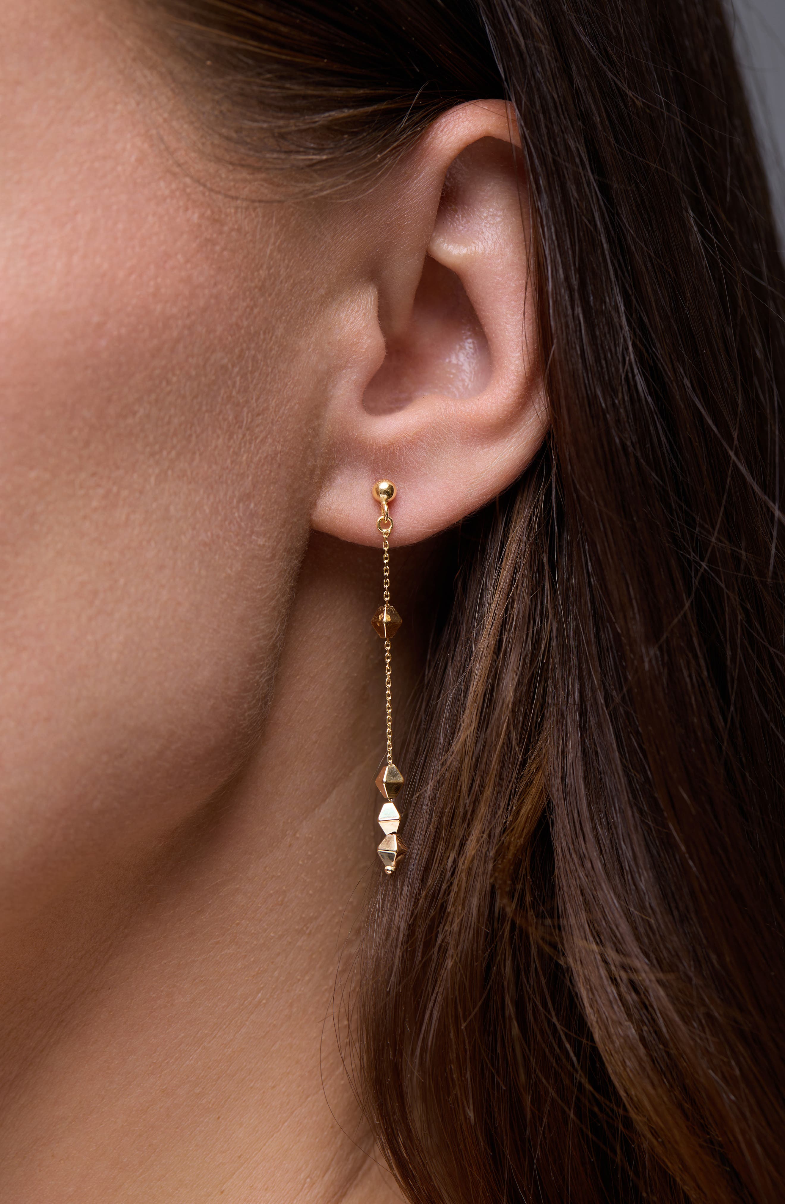 Bony Levy 14K Gold Prism Chain Drop Earrings