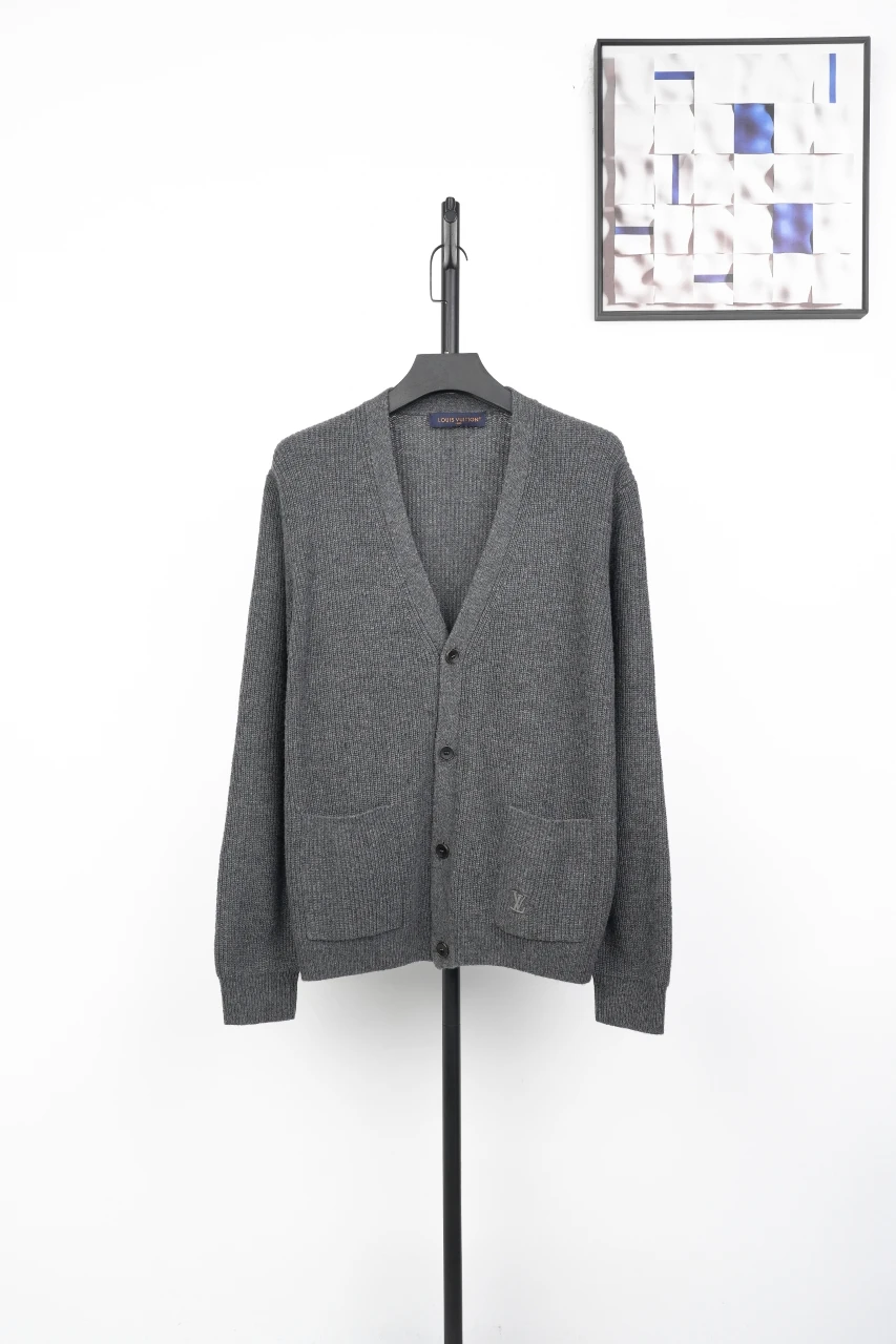 Louis Vuitton Grey Cashmere Feel Knit Cardigan product photo from LabelPicks