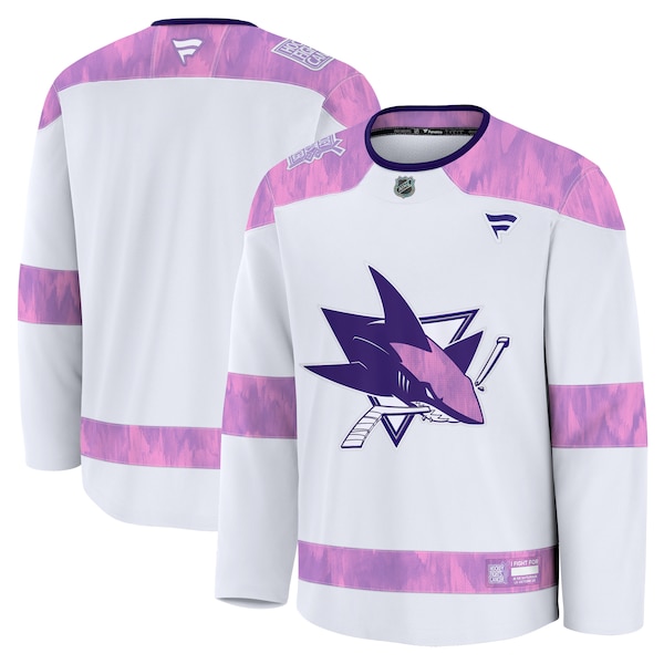 San Jose Sharks  2024 Hockey Fights Cancer Practice Jersey - White