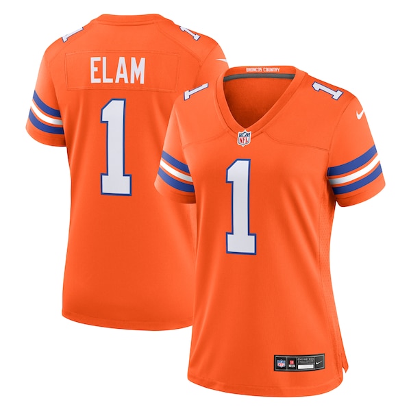 Jason Elam Denver Broncos Nike Women's Mile High Collection 1977 Throwback Retired Player Game Jersey - Orange