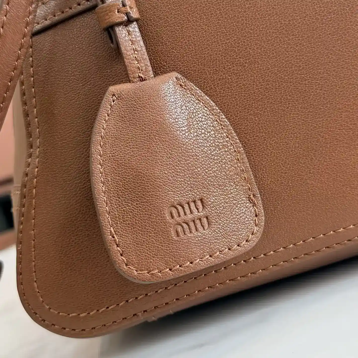 Miu Miu Vivant Brown Lambskin Top Handle Bag product photo from LabelPicks