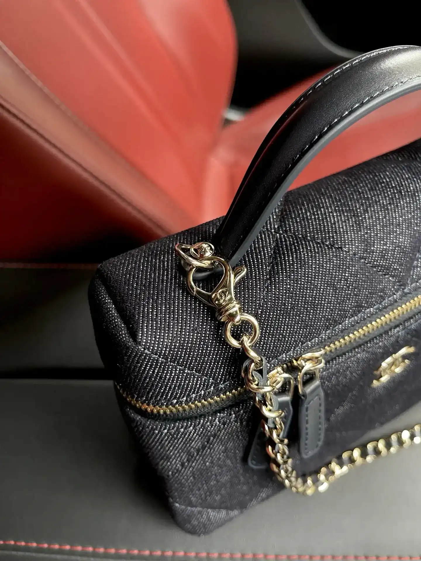 Chanel Navy Quilted Leather Top Handle Bag product photo from LabelPicks