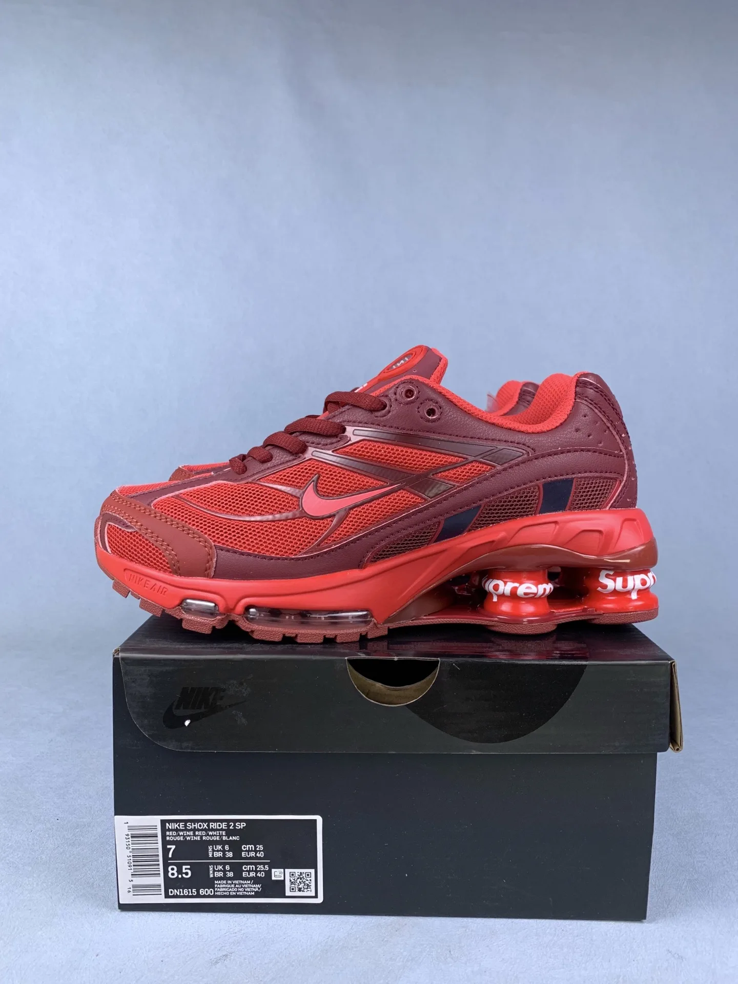 Supreme x Nike Shox Ride 2 SP “Speed Red” - Speed Red/Siren Red/Barn product photo from LabelPicks