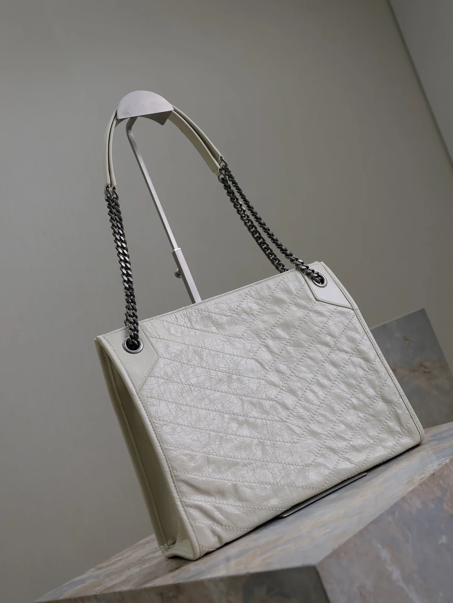 Bottega Veneta White Calfskin Tote Bag product photo from LabelPicks